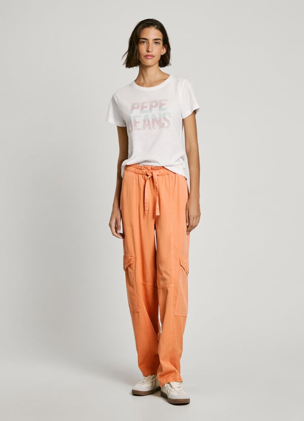 Pepe Jeans Camiseta Logo Strass Fit Regular