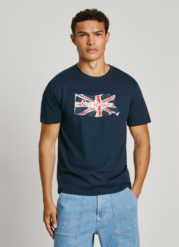Pepe Jeans Camiseta Logo Union Jack Fit Regular
