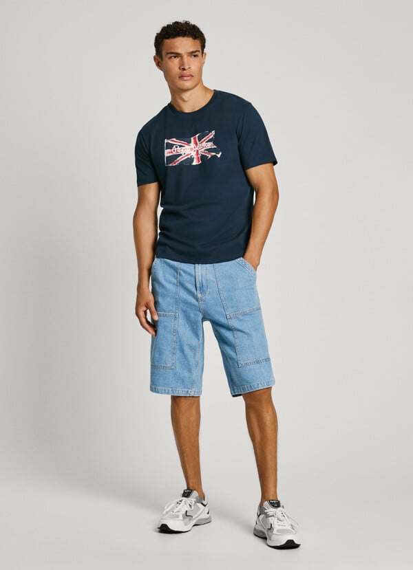 Pepe Jeans Camiseta Logo Union Jack Fit Regular