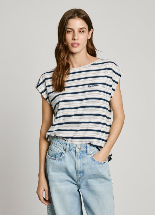 Pepe Jeans camiseta rayas logo bordado
