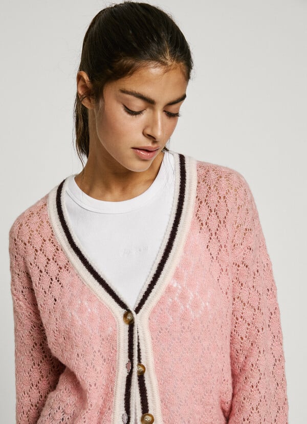 Pepe Jeans Cárdigan Calado Cuello Pico