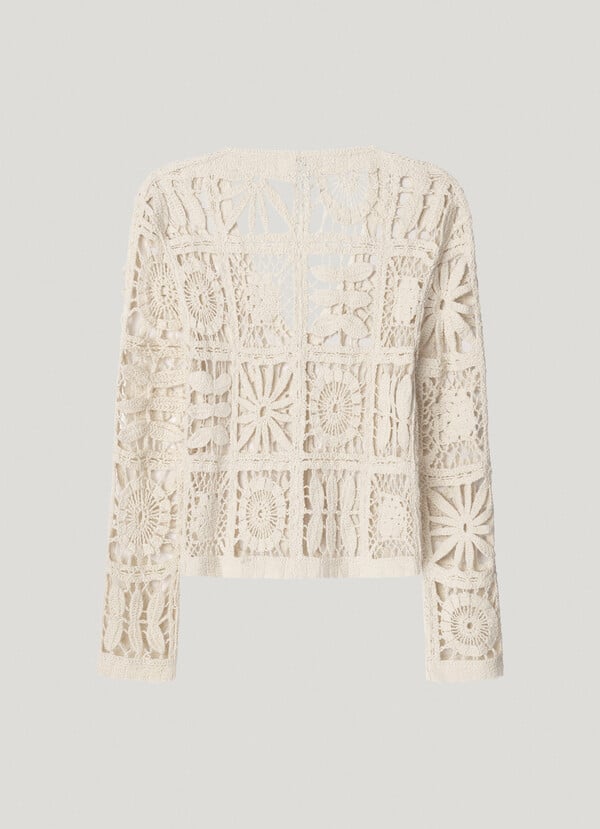 Pepe Jeans Cárdigan Crochet Cuello Pico
