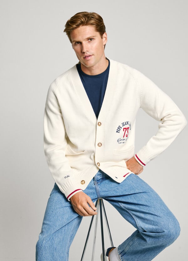 Pepe Jeans cárdigan logo bordado fit relaxed