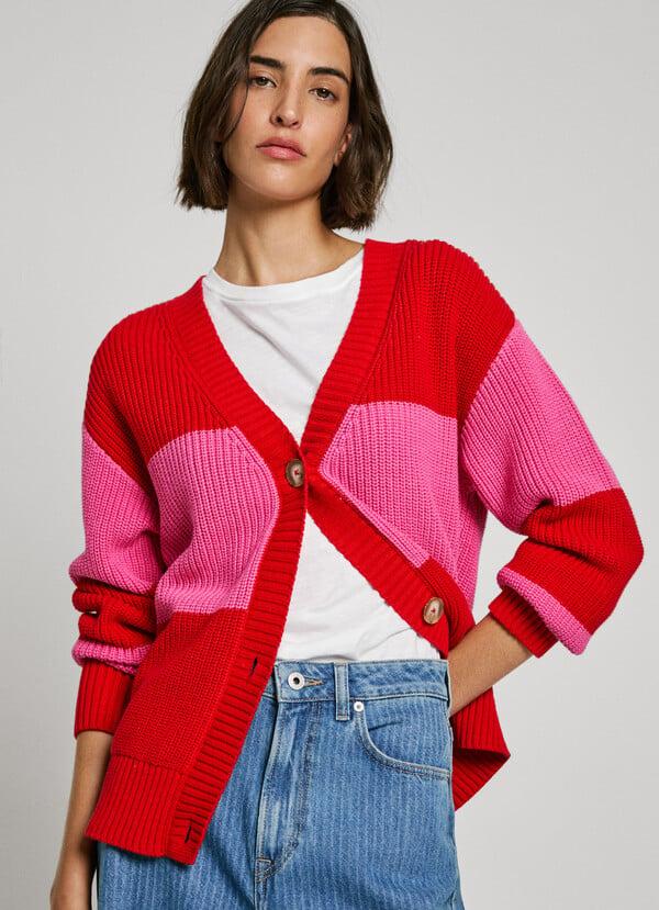 Pepe Jeans cárdigan rayas cuello pico