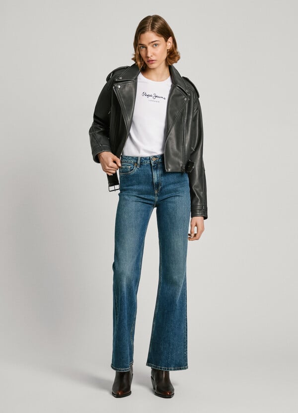 Pepe Jeans Cazadora Biker Con Cinturón