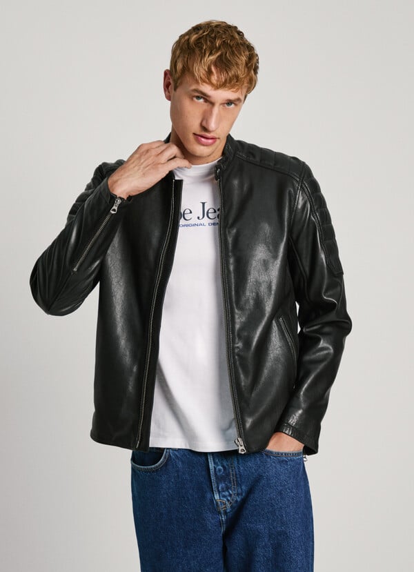 Pepe Jeans cazadora biker de piel