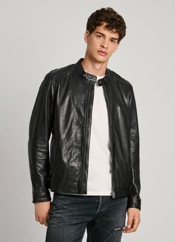 Pepe Jeans cazadora biker de piel