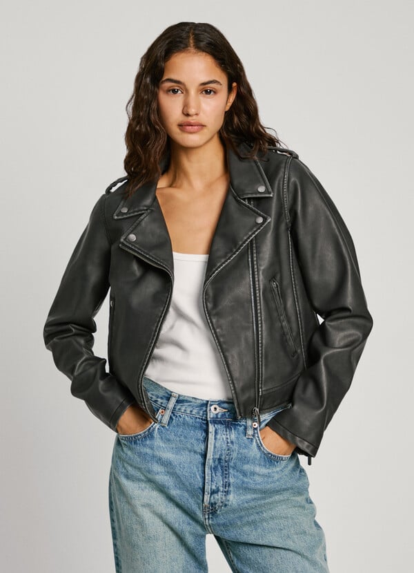 Pepe Jeans Cazadora Biker Efecto Piel