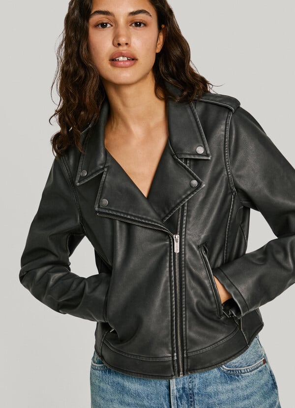 Pepe Jeans Cazadora Biker Efecto Piel