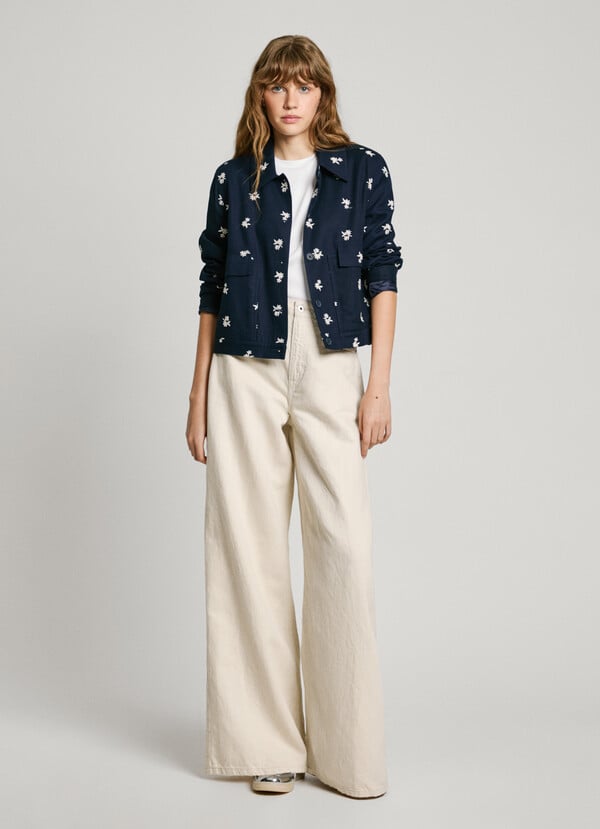 Pepe Jeans Cazadora Con Flores Bordadas