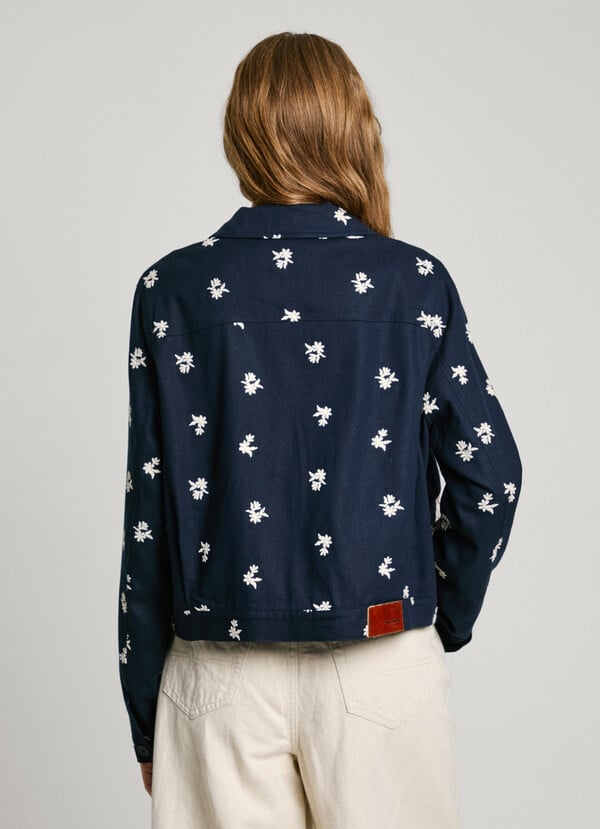 Pepe Jeans Cazadora Con Flores Bordadas