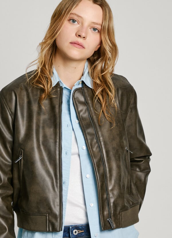 Pepe Jeans cazadora efecto piel impermeable