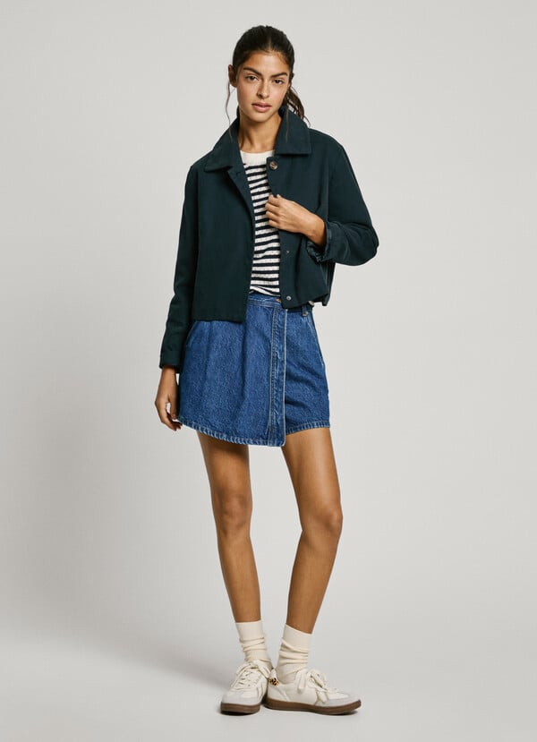 Pepe Jeans Cazadora Lona Con Cuello Camisero