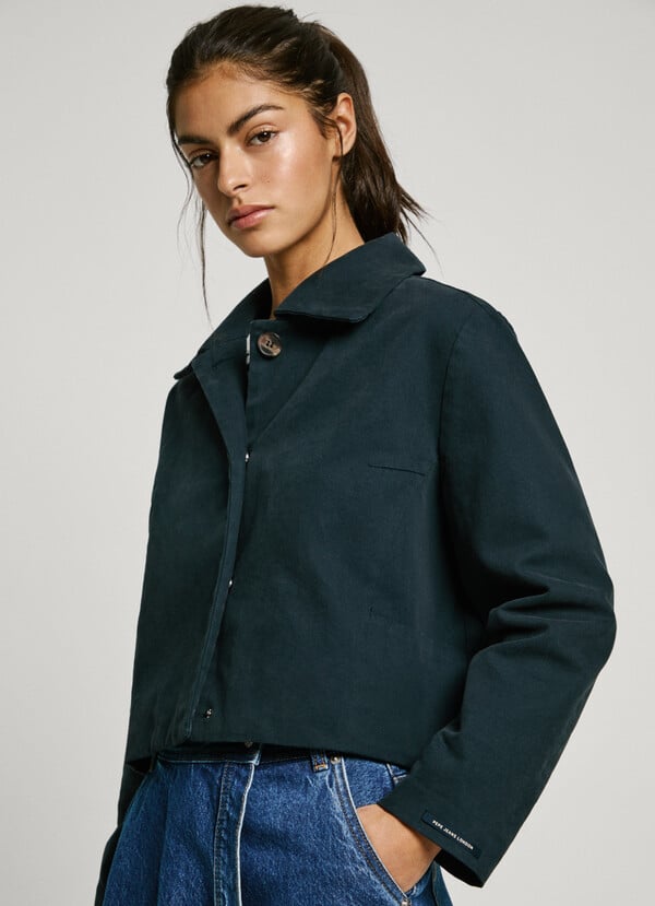 Pepe Jeans Cazadora Lona Con Cuello Camisero