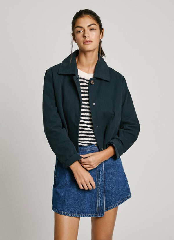 Pepe Jeans cazadora lona con cuello camisero