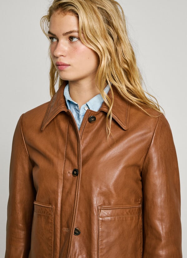 Pepe Jeans Cazadora Piel Cierre Abotonado