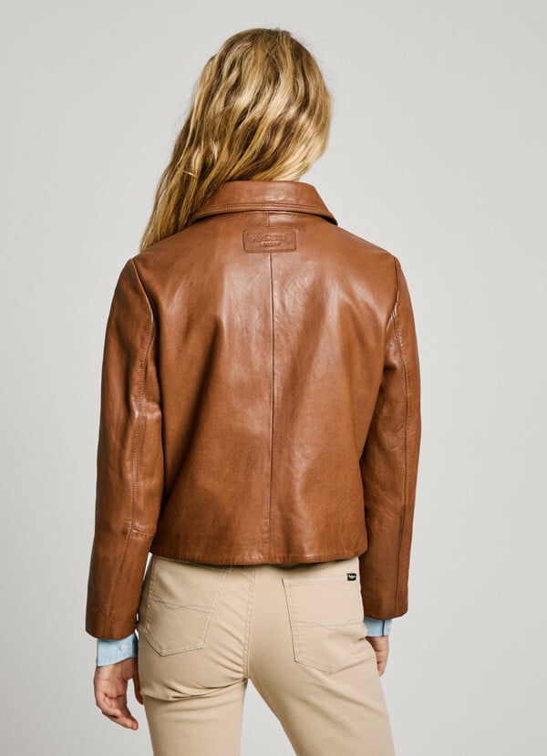 Pepe Jeans Cazadora Piel Cierre Abotonado