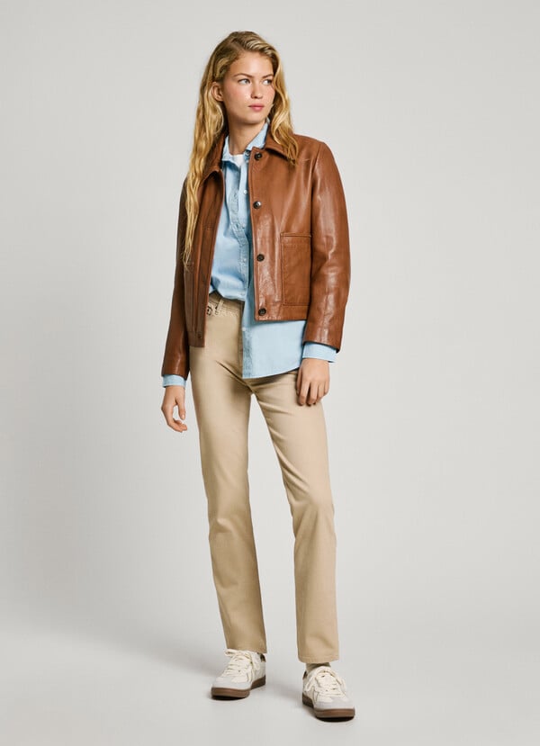 Pepe Jeans Cazadora Piel Cierre Abotonado