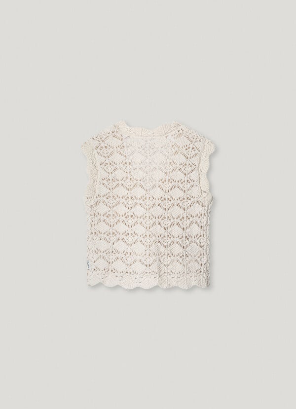 Pepe Jeans Chaleco Calado Con Cierre Abotonado