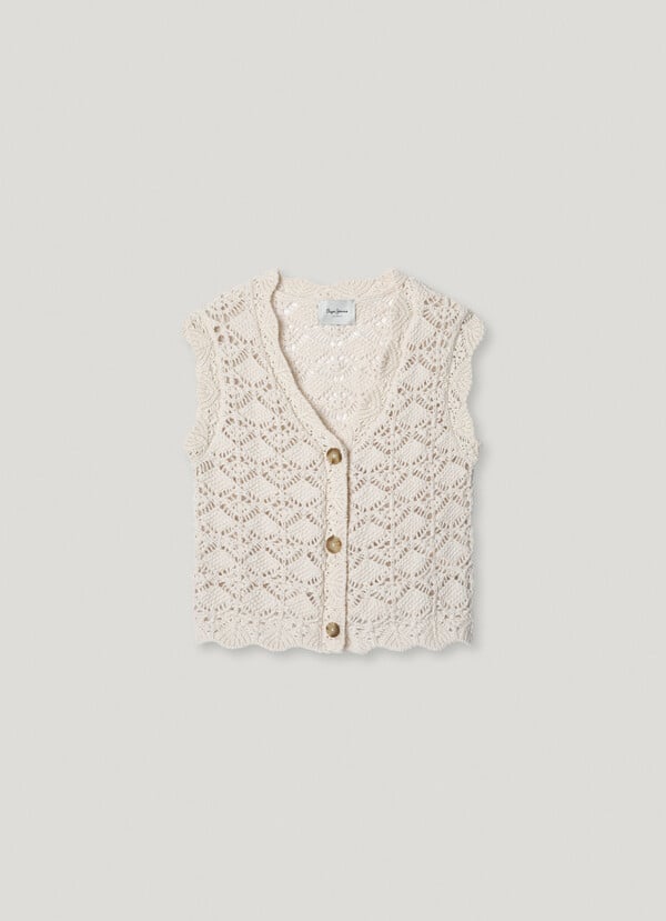 Pepe Jeans chaleco calado con cierre abotonado