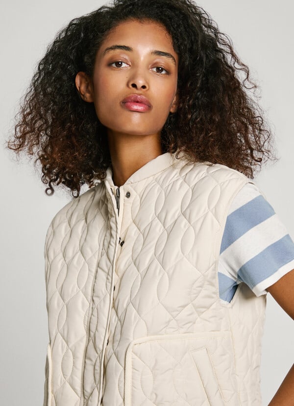 Pepe Jeans Chaleco Guateado Con Bajo Ajustable