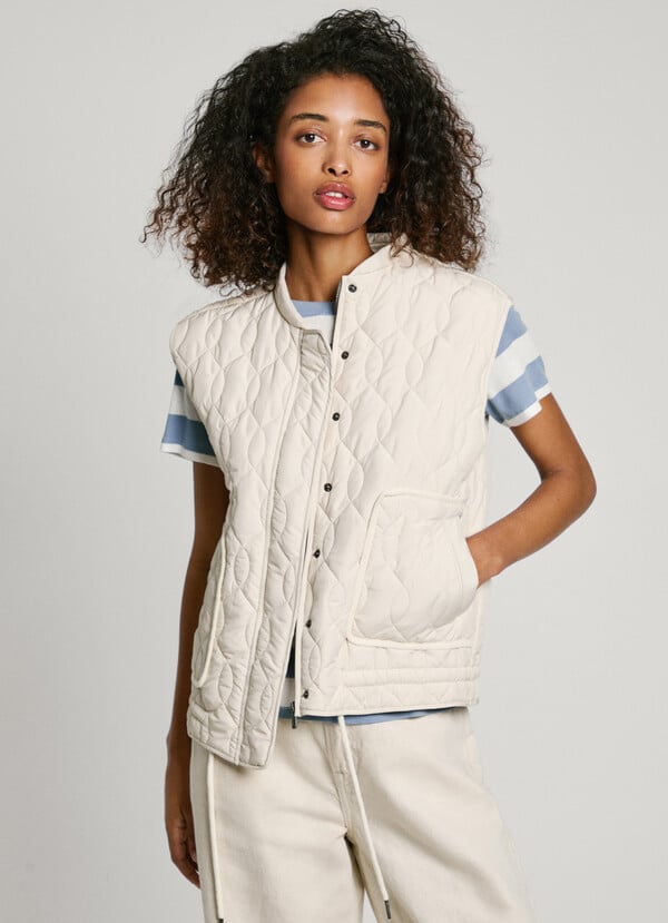 Pepe Jeans chaleco guateado con bajo ajustable