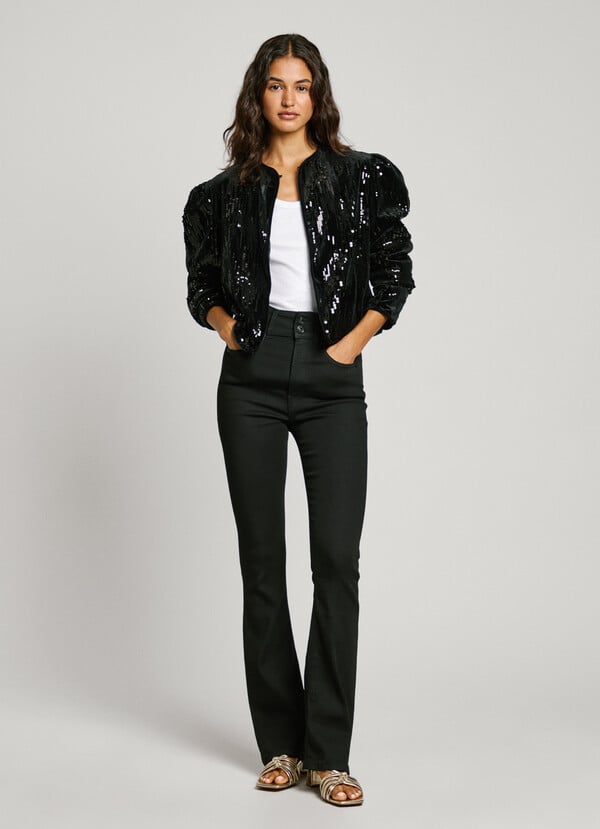 Pepe Jeans Chaqueta Terciopelo Con Lentejuelas