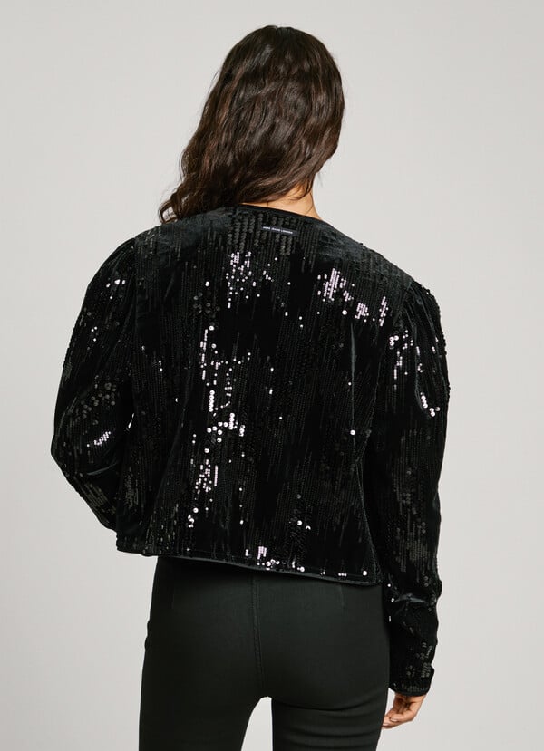 Pepe Jeans Chaqueta Terciopelo Con Lentejuelas