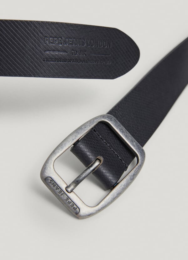 Pepe Jeans Cinturón Piel Logo En Relieve