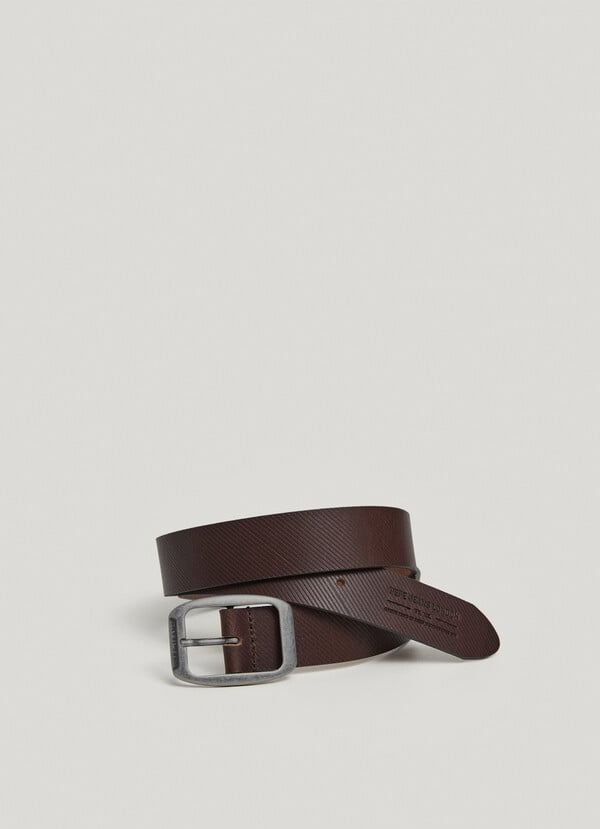 Pepe Jeans Cinturón Piel Logo En Relieve