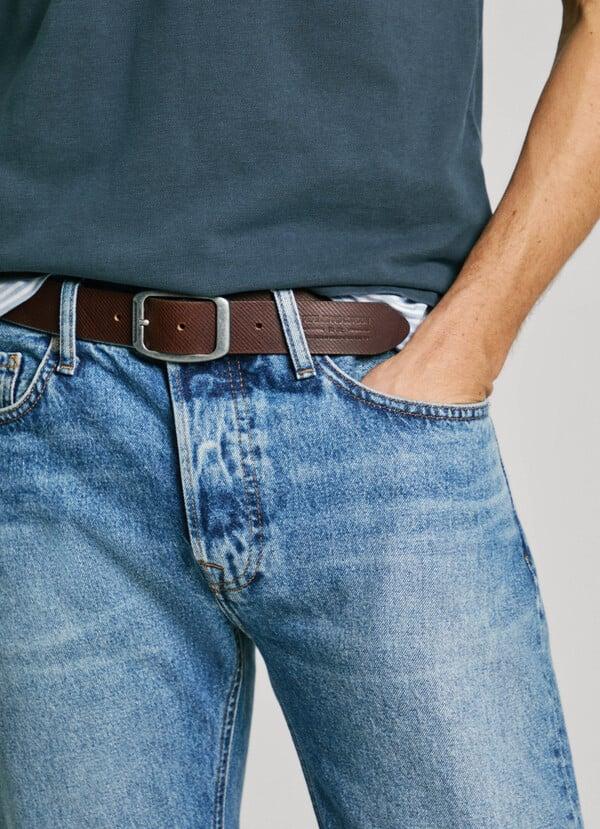 Pepe Jeans Cinturón Piel Logo En Relieve