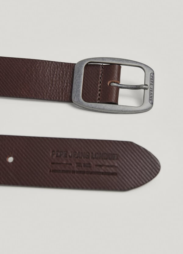 Pepe Jeans Cinturón Piel Logo En Relieve