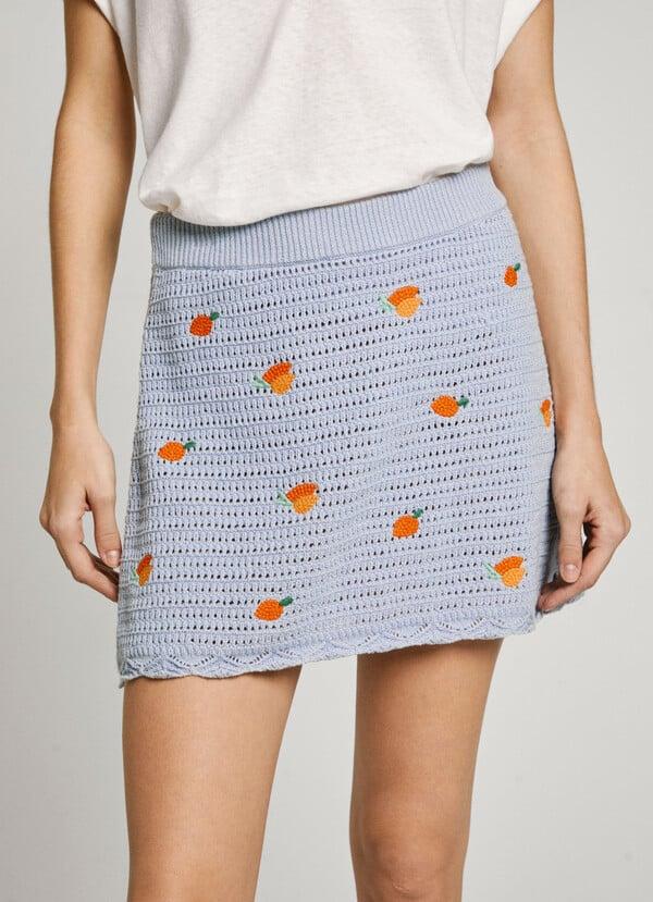 Pepe Jeans Falda Corta De Punto Estampada