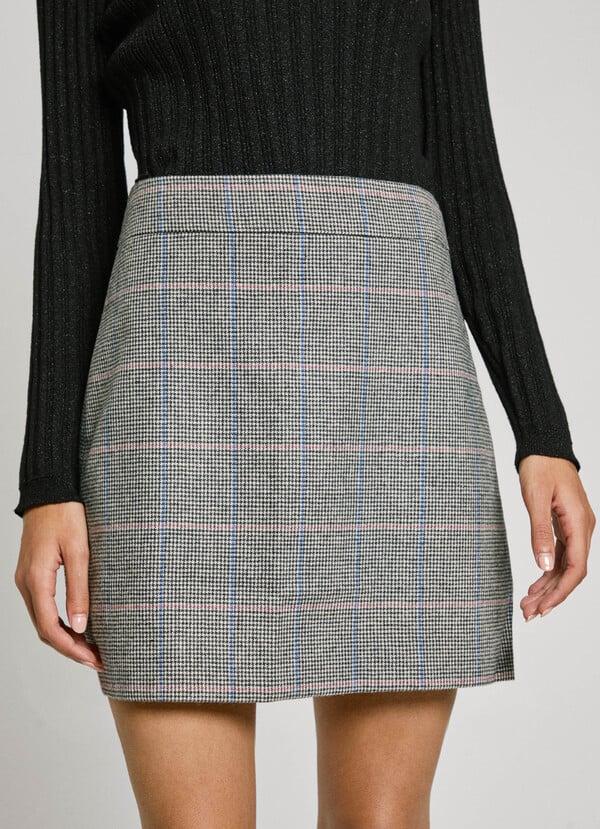 Pepe Jeans Falda Corta Pata De Gallo