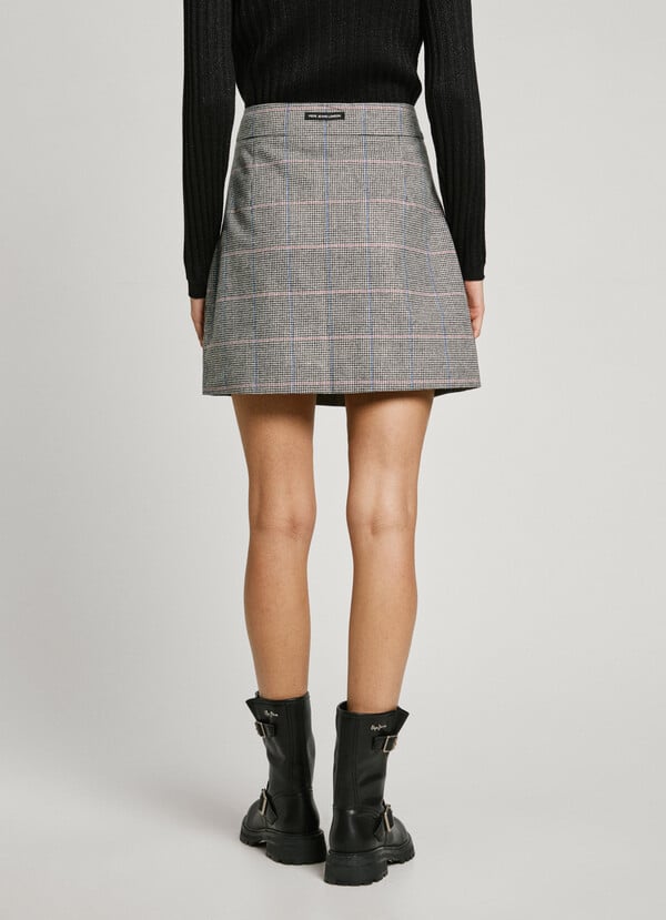 Pepe Jeans Falda Corta Pata De Gallo