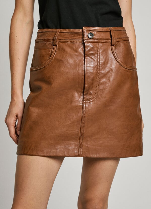 Pepe Jeans Falda Corta Piel