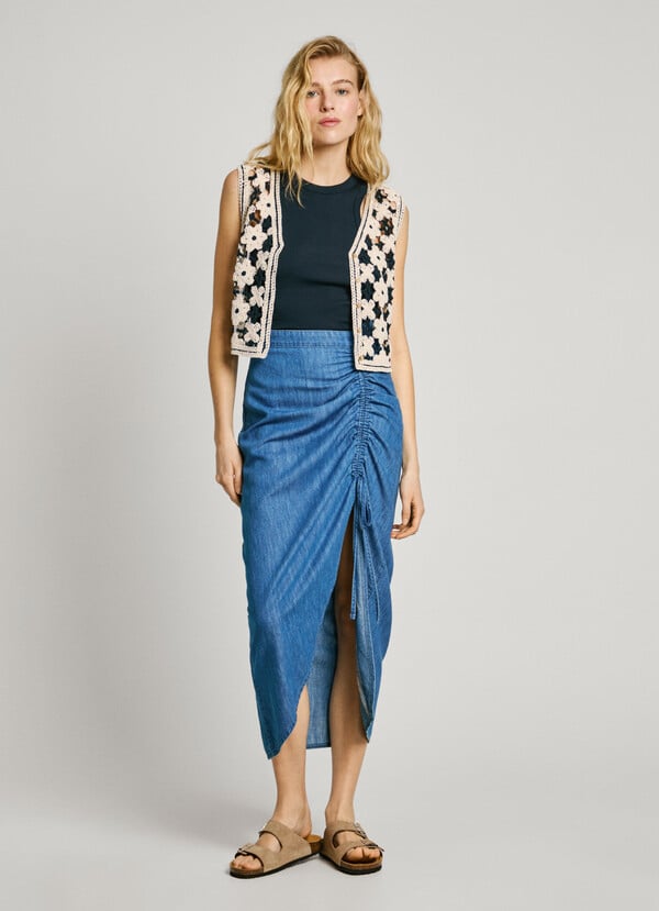 Pepe Jeans falda larga denim fit regular