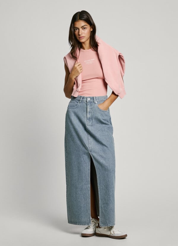 Pepe Jeans falda larga denim fit regular