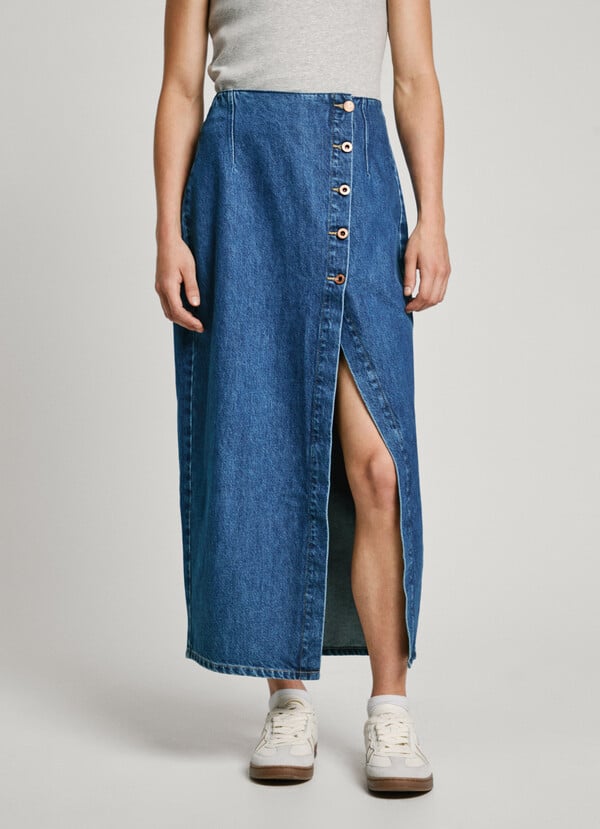 Pepe Jeans Falda Midi Denim Fit Regular