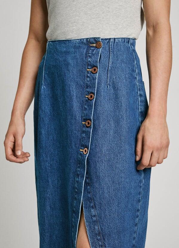 Pepe Jeans Falda Midi Denim Fit Regular