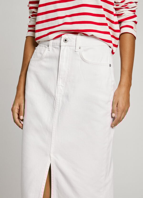Pepe Jeans Falda Midi Denim Fit Slim