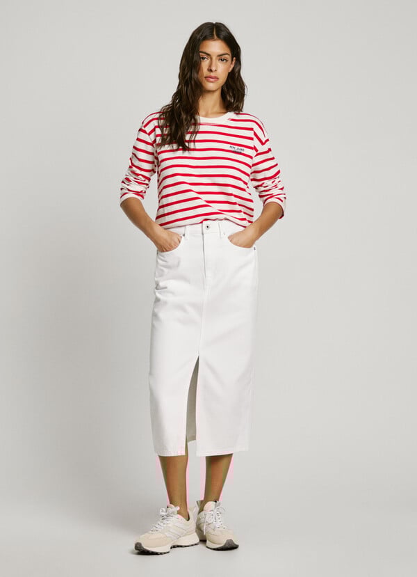 Pepe Jeans falda midi denim fit slim