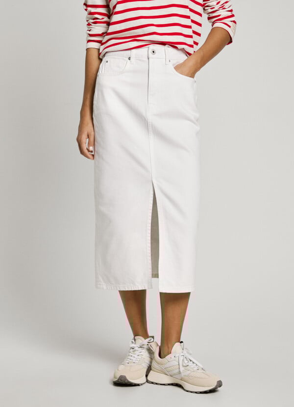 Pepe Jeans Falda Midi Denim Fit Slim