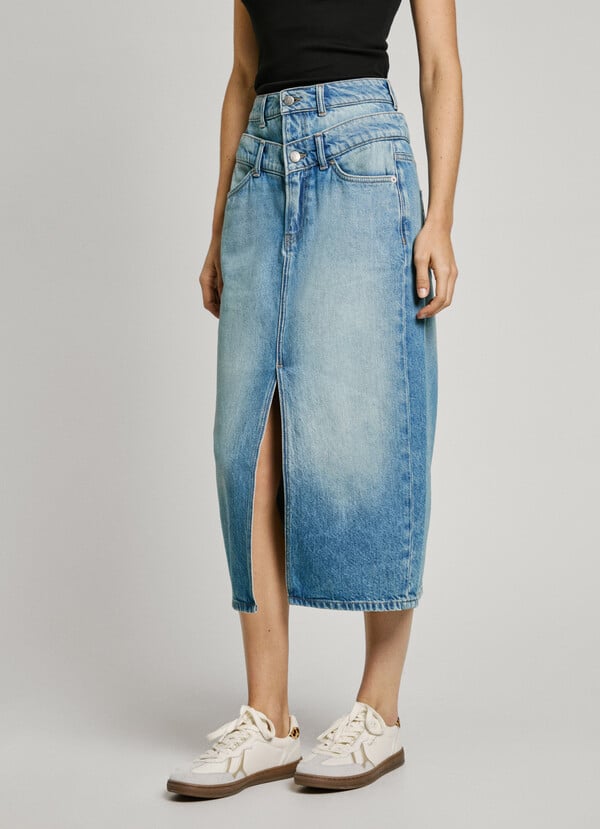 Pepe Jeans Falda Midi Denim Fit Slim