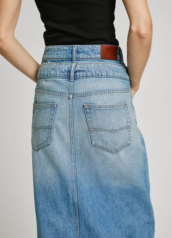 Pepe Jeans Falda Midi Denim Fit Slim