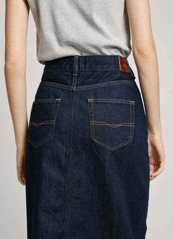 Pepe Jeans Falda Midi Denim Fit Slim