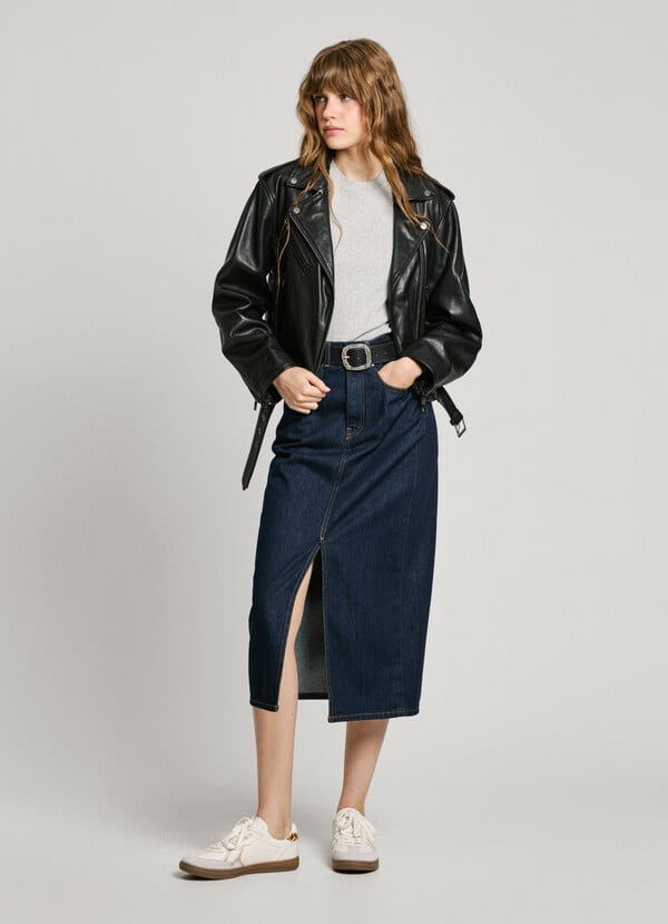 Pepe Jeans falda midi denim fit slim