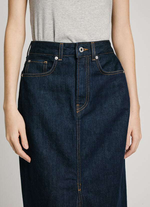 Pepe Jeans Falda Midi Denim Fit Slim
