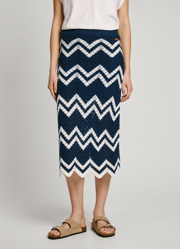 Pepe Jeans Falda Midi Estampado Zigzag