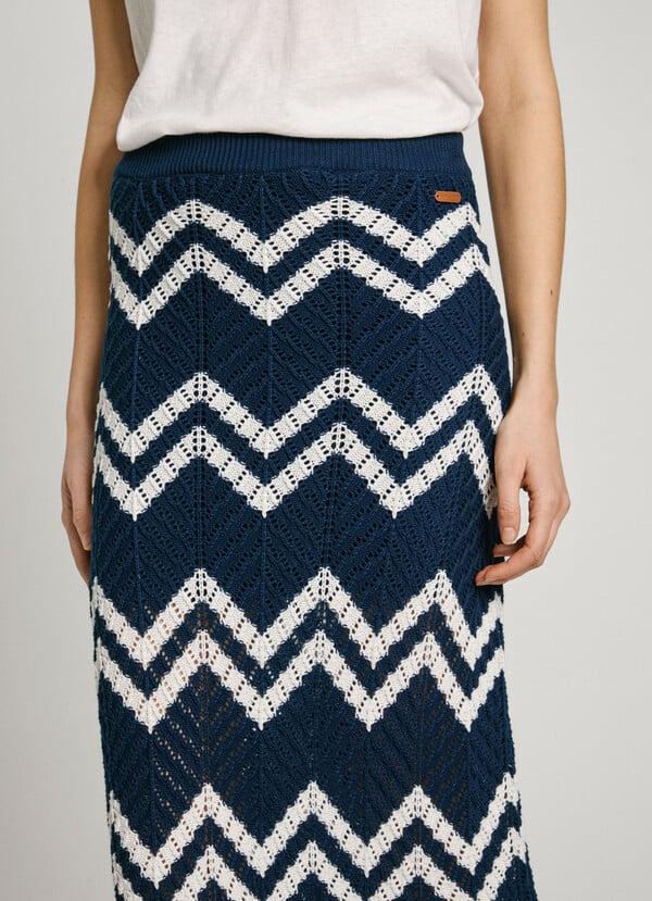 Pepe Jeans Falda Midi Estampado Zigzag